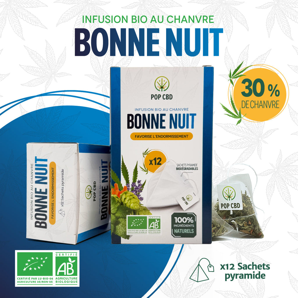 Infusion CBD Bonne Nuit en sachet pyramide
