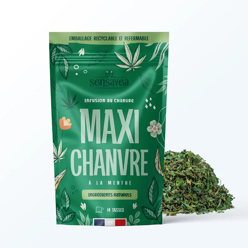 SENSAVEA TISANE CBD puissante MAXI CHANVRE 70% A LA MENTHE