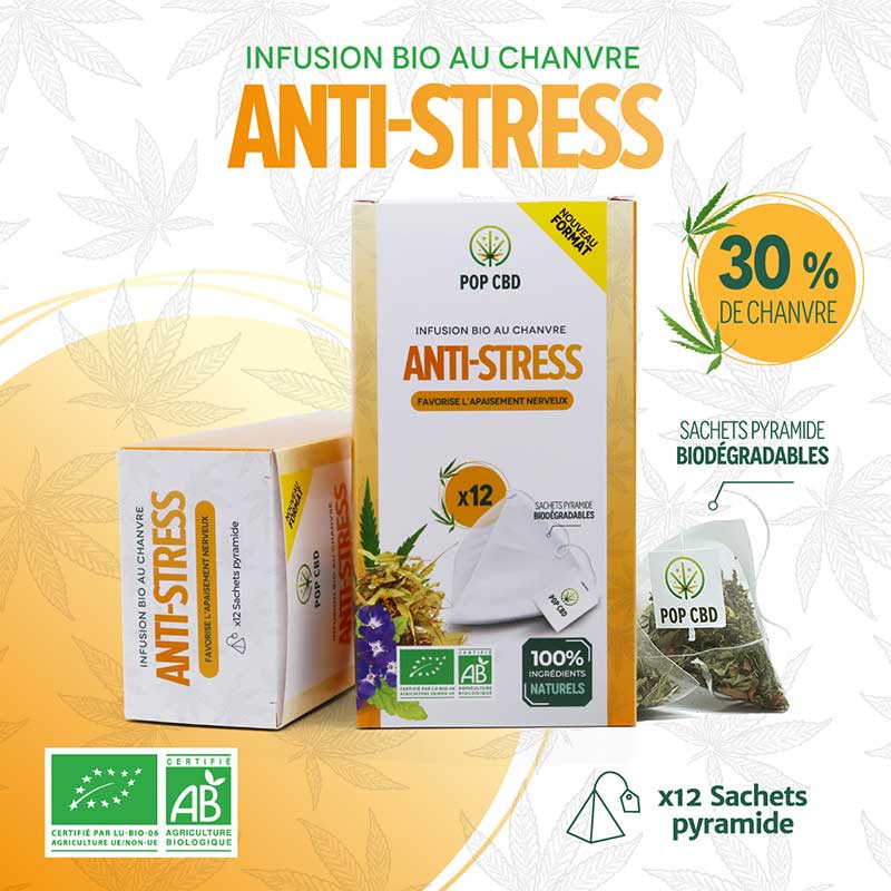 Infusion CBD Anti-stress en sachet pyramide