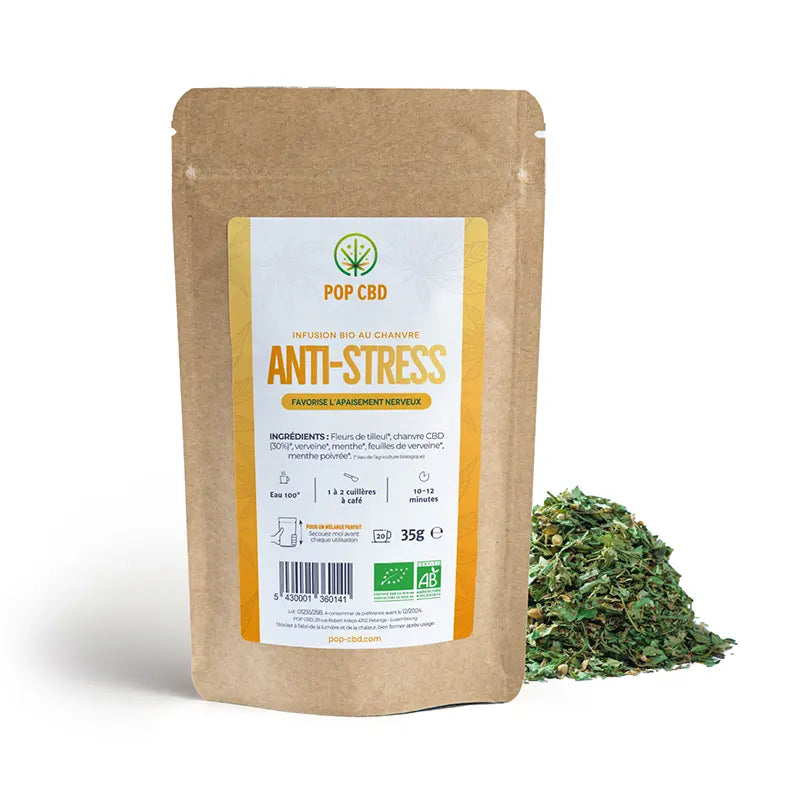 Infusion avec du chanvre et du tilleul pour diminuer son stress