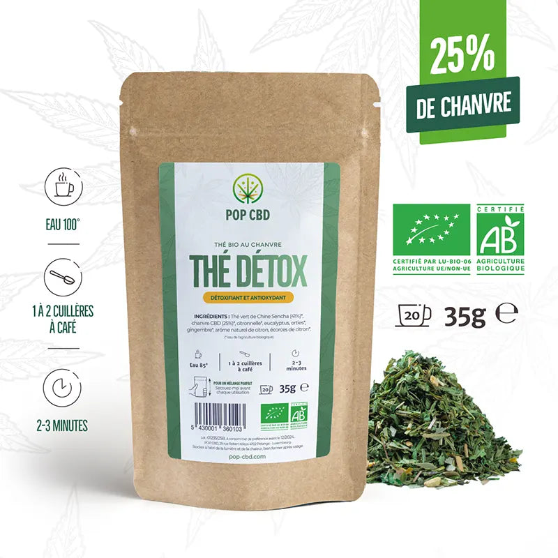 Infusion Detox au chanvre avec du thé vert