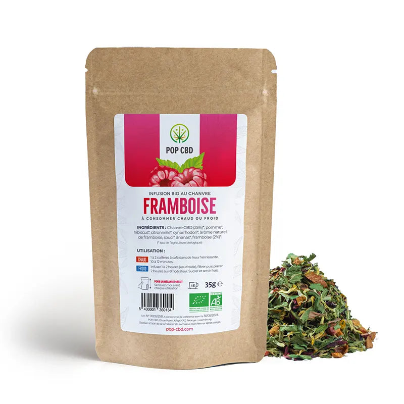 Fraise, framboise, cassis et mûre dans cette infusion au chanvre délicieusement fruitée