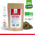 Fraise, framboise, cassis et mûre dans cette infusion au chanvre délicieusement fruitée