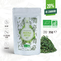 Le thé des sportifs avec des feuilles de moringa et de la spiruline