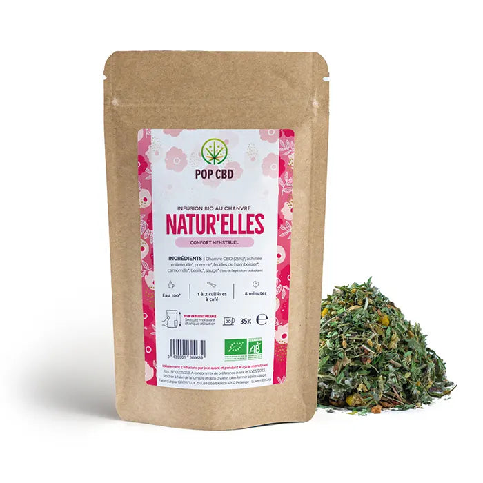 L'infusion CBD Natur'elles au chanvre bio soulage les troubles menstruels