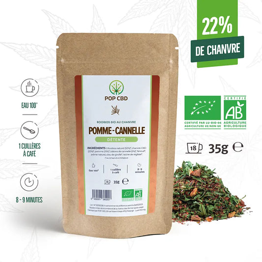 INFUSION CBD BIO : ROOIBOS POMME CANNELLE
